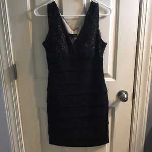 black and lace cocktail dress